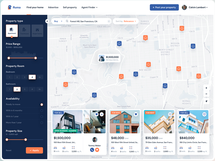 Merit Properties real estate platform design